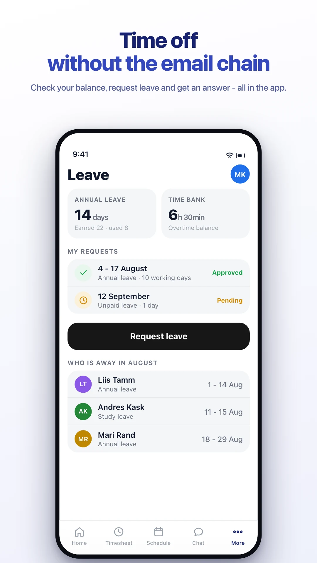 Hours24 - Time Tracking & HR screenshot